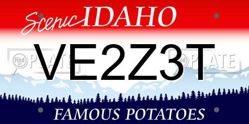 VE2Z3T Idaho License Plate