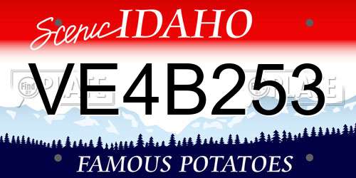 VE4B253 Idaho License Plate
