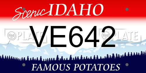 VE642 Idaho License Plate