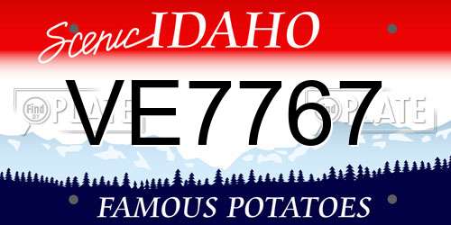 VE7767 Idaho License Plate