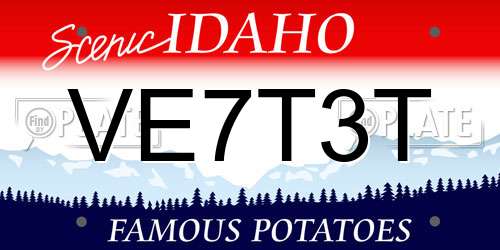 VE7T3T Idaho License Plate