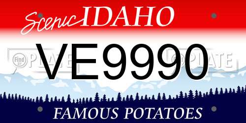 VE9990 Idaho License Plate