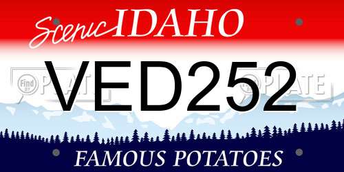 VED252 Idaho License Plate