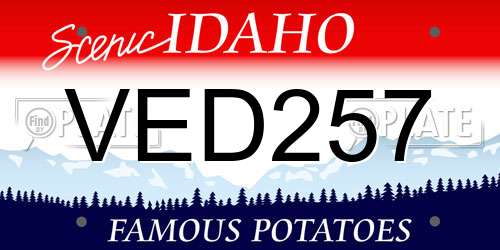 VED257 Idaho License Plate