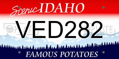 VED282 Idaho License Plate