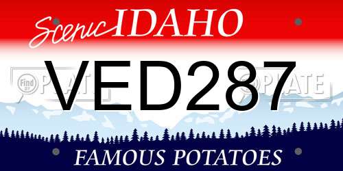 VED287 Idaho License Plate