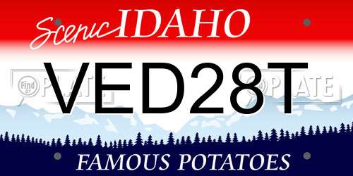 VED28T Idaho License Plate