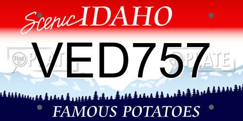 VED757 Idaho License Plate