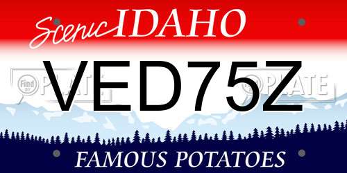 VED75Z Idaho License Plate