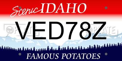 VED78Z Idaho License Plate
