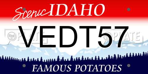 VEDT57 Idaho License Plate