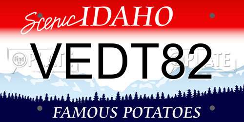 VEDT82 Idaho License Plate