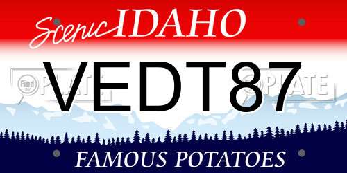 VEDT87 Idaho License Plate