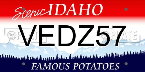 VEDZ57 Idaho License Plate