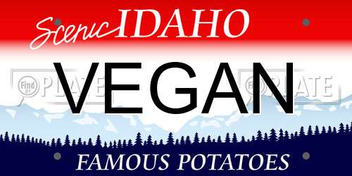 VEGAN Idaho License Plate