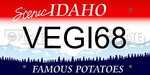 VEGI68 Idaho License Plate