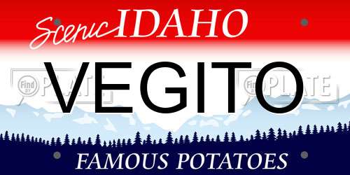 VEGITO Idaho License Plate