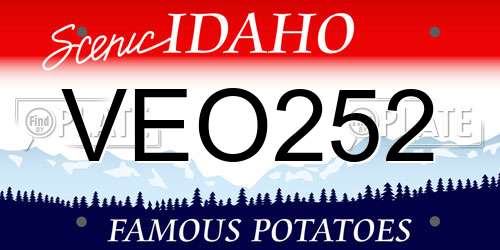 VEO252 Idaho License Plate