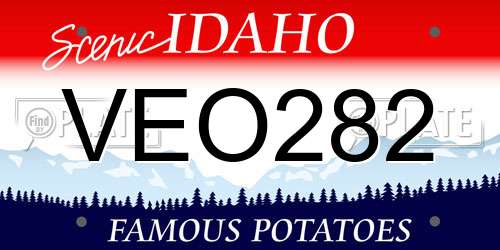 VEO282 Idaho License Plate