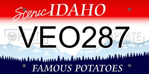 VEO287 Idaho License Plate