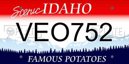 VEO752 Idaho License Plate
