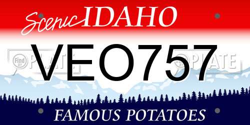 VEO757 Idaho License Plate