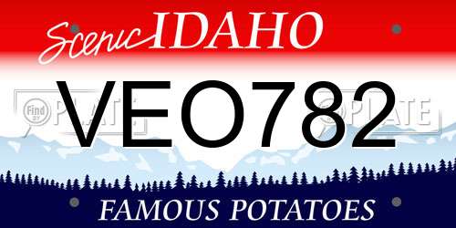 VEO782 Idaho License Plate