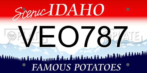 VEO787 Idaho License Plate