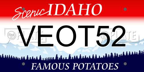 VEOT52 Idaho License Plate