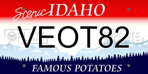 VEOT82 Idaho License Plate