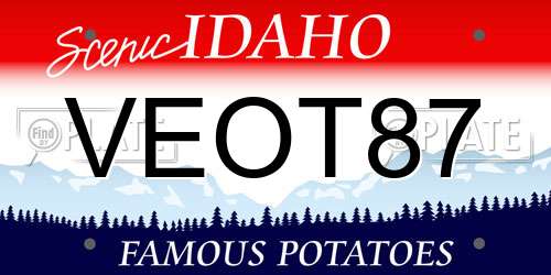 VEOT87 Idaho License Plate