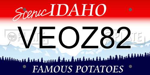 VEOZ82 Idaho License Plate