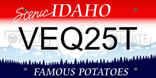 VEQ25T Idaho License Plate
