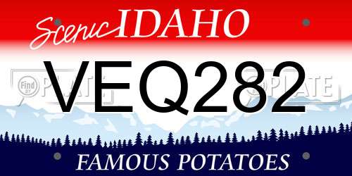 VEQ282 Idaho License Plate