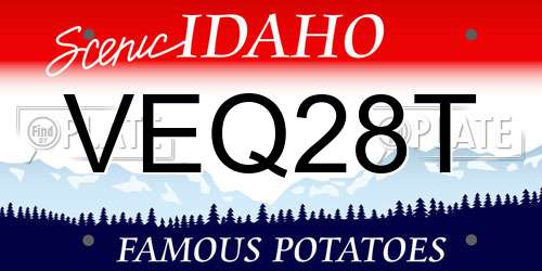 VEQ28T Idaho License Plate
