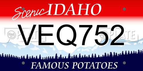 VEQ752 Idaho License Plate