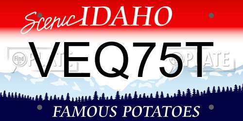 VEQ75T Idaho License Plate