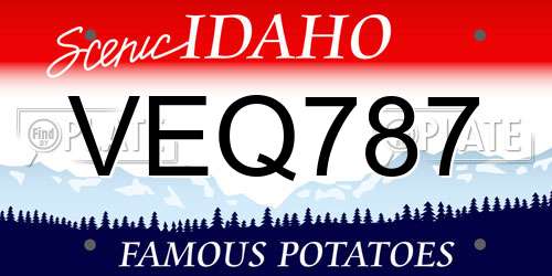 VEQ787 Idaho License Plate