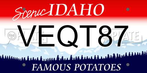 VEQT87 Idaho License Plate