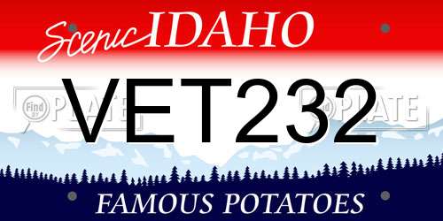 VET232 Idaho License Plate
