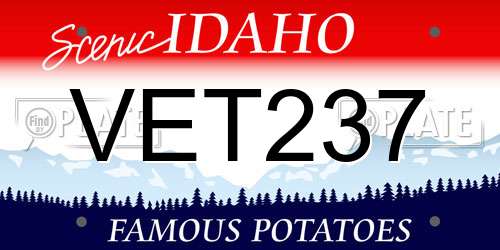 VET237 Idaho License Plate