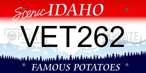 VET262 Idaho License Plate