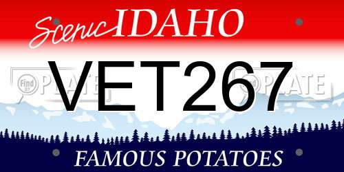 VET267 Idaho License Plate