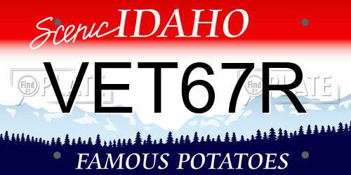 VET67R Idaho License Plate