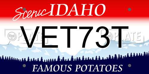 VET73T Idaho License Plate