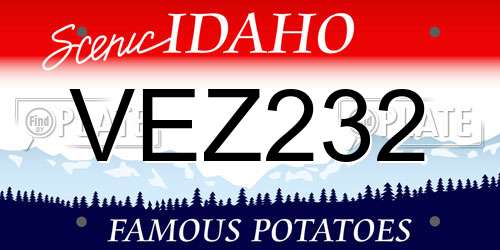 VEZ232 Idaho License Plate