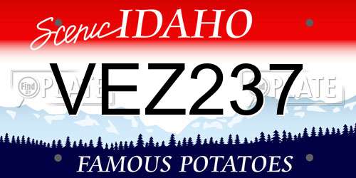 VEZ237 Idaho License Plate