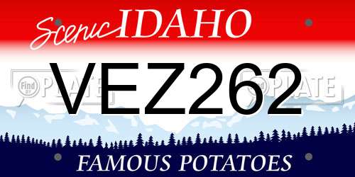 VEZ262 Idaho License Plate