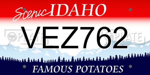 VEZ762 Idaho License Plate