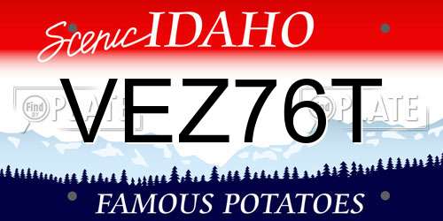 VEZ76T Idaho License Plate